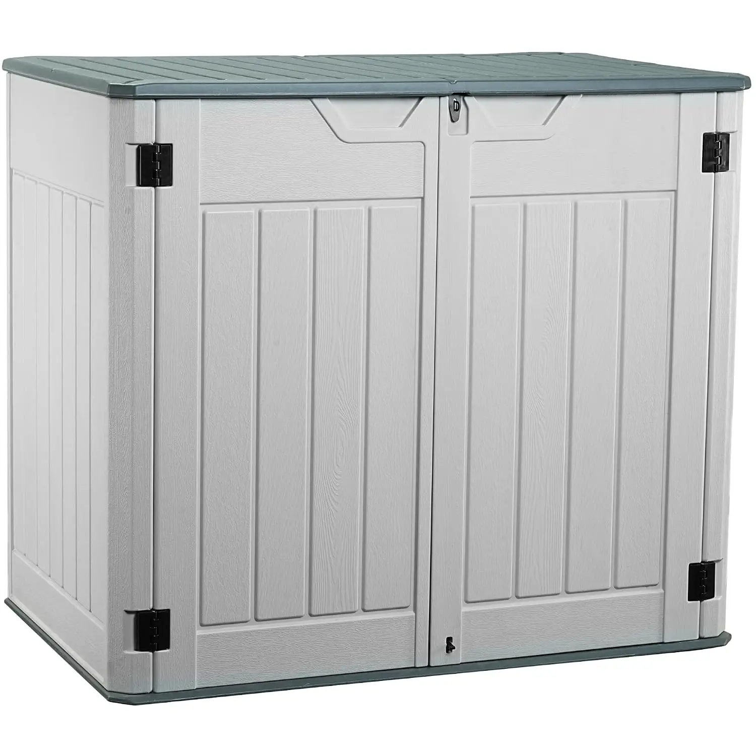 Horizontal Resin Storage Shed, 47 Cuft Garden Tool Sheds & Outdoor Storage, Outdoor Plastic Storage Cabinet Waterproof,Custom