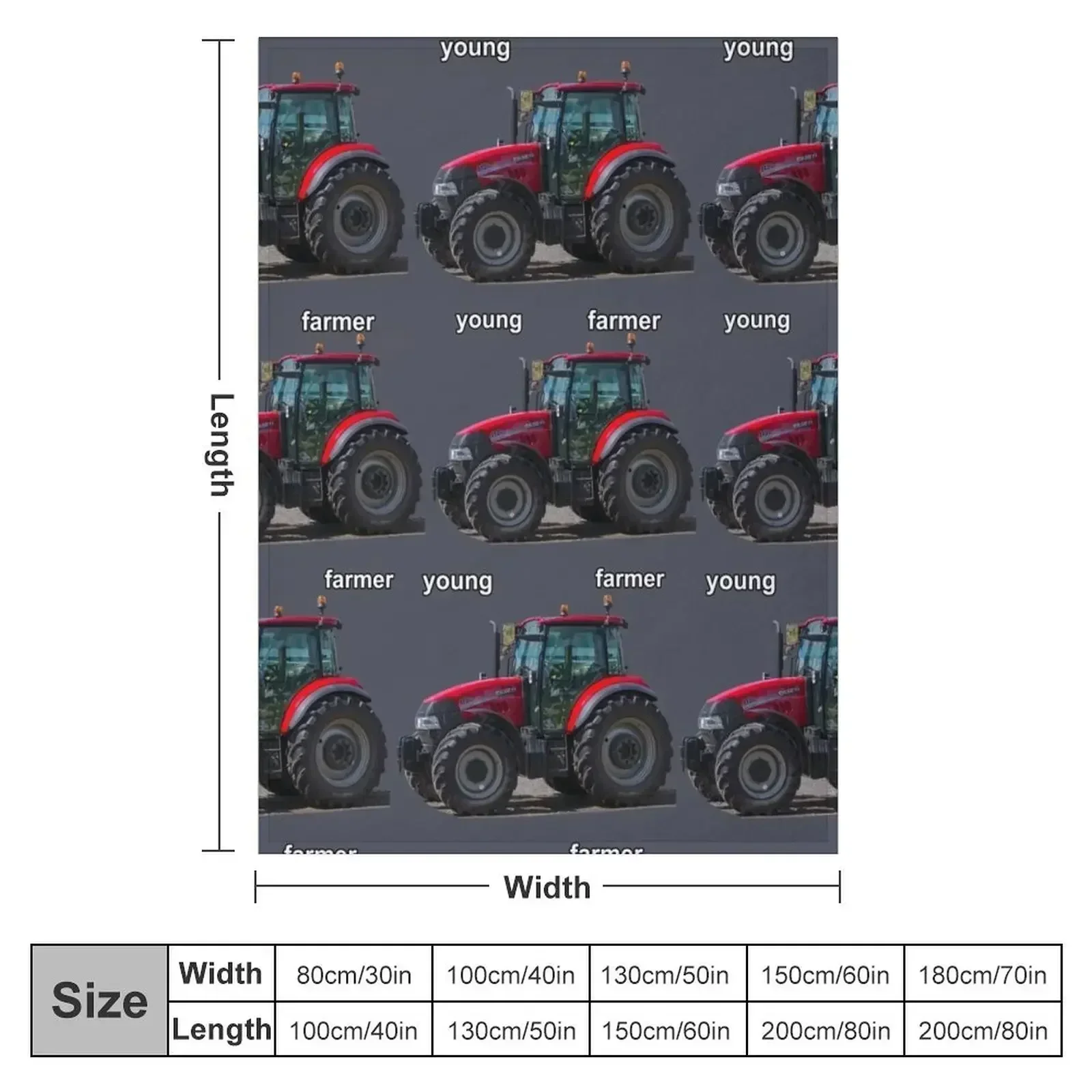 Young farmer Throw Blanket couch cozy soft plush fuzzy picnic outdoor blanket