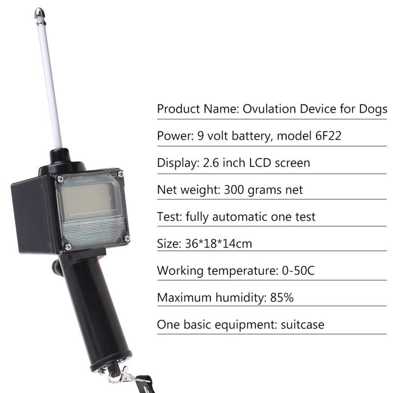 367D Professional Dog Ovulation Detector Tester Pregnancy Planning Breeder Canine Mating with Casetop 2.6-inch LCD Screen