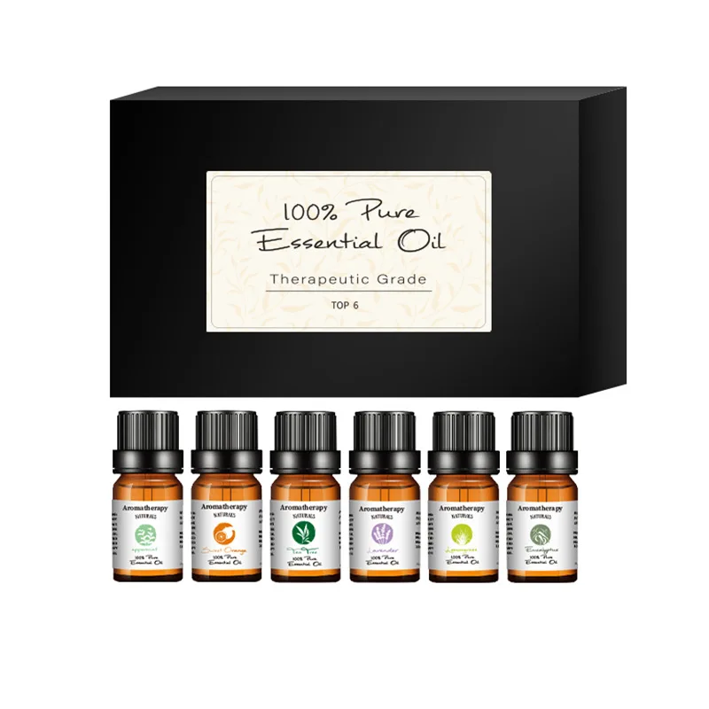 Pure Aroma Essential Oil Kit, Lemongrass, Eucalyptus, Aromatherapy Machine, Humidifier Making, Candle Making, 10ml x 6PCs