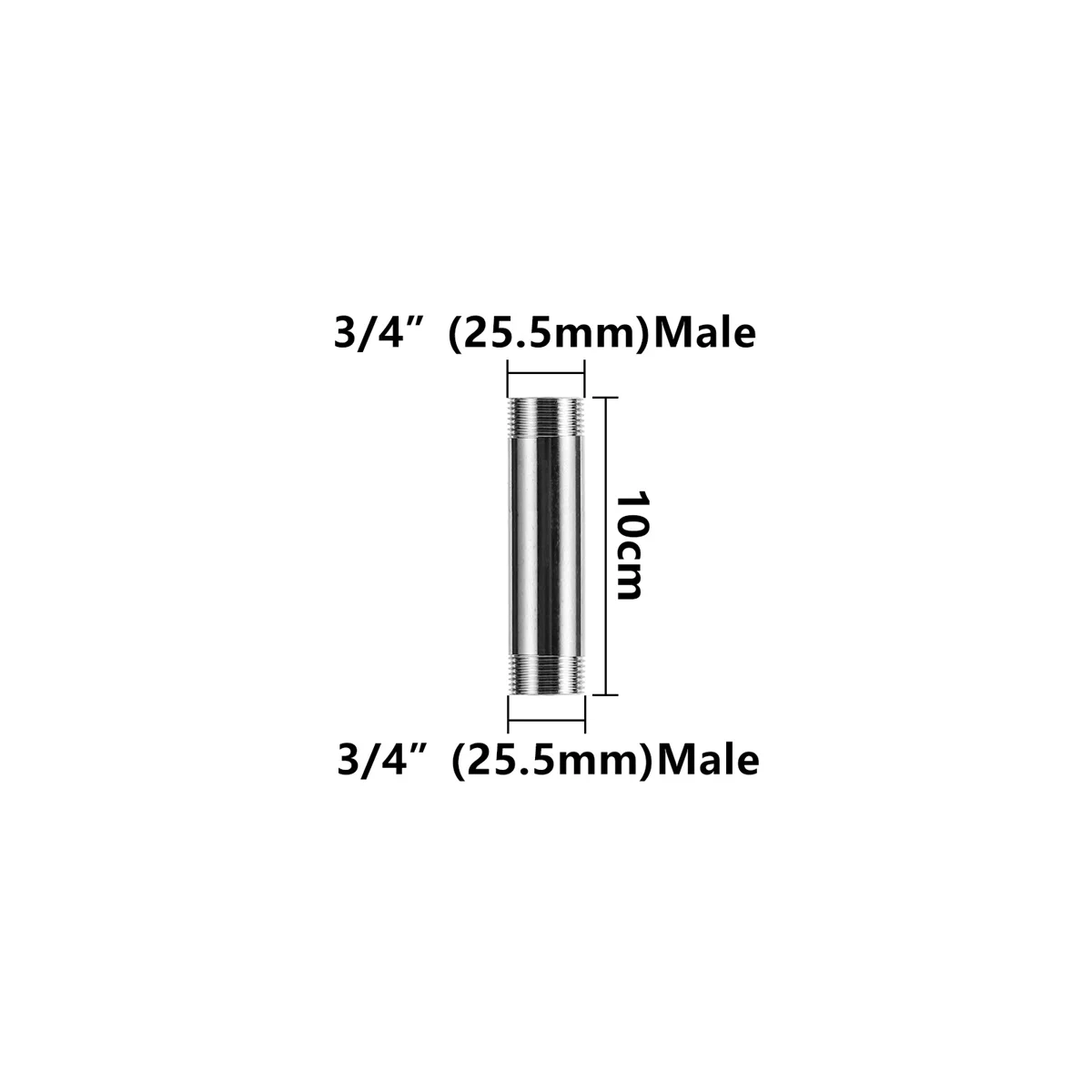 1Pc Edelstahl Doppel Außengewinde Verlängerung Rohr 1/2 "3/4" 1 "Garten Bewässerung Haushalt Dusche Wasser Rohr joint 8 ~ 30cm Lange – Detail 18