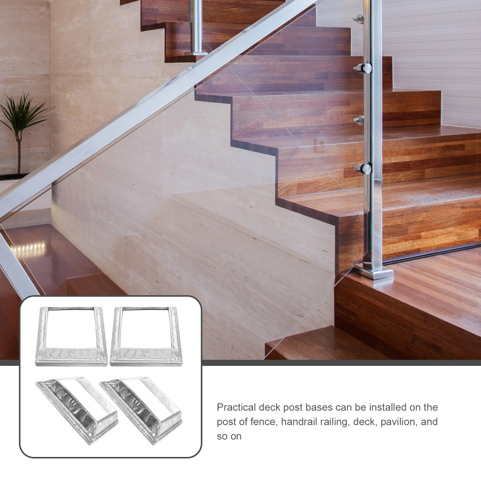 

4 шт., чехол для ног из железного листа для подставок на палубе, легкий чехол для перил, гладкий край без заусенцев для забора, перила, павильона