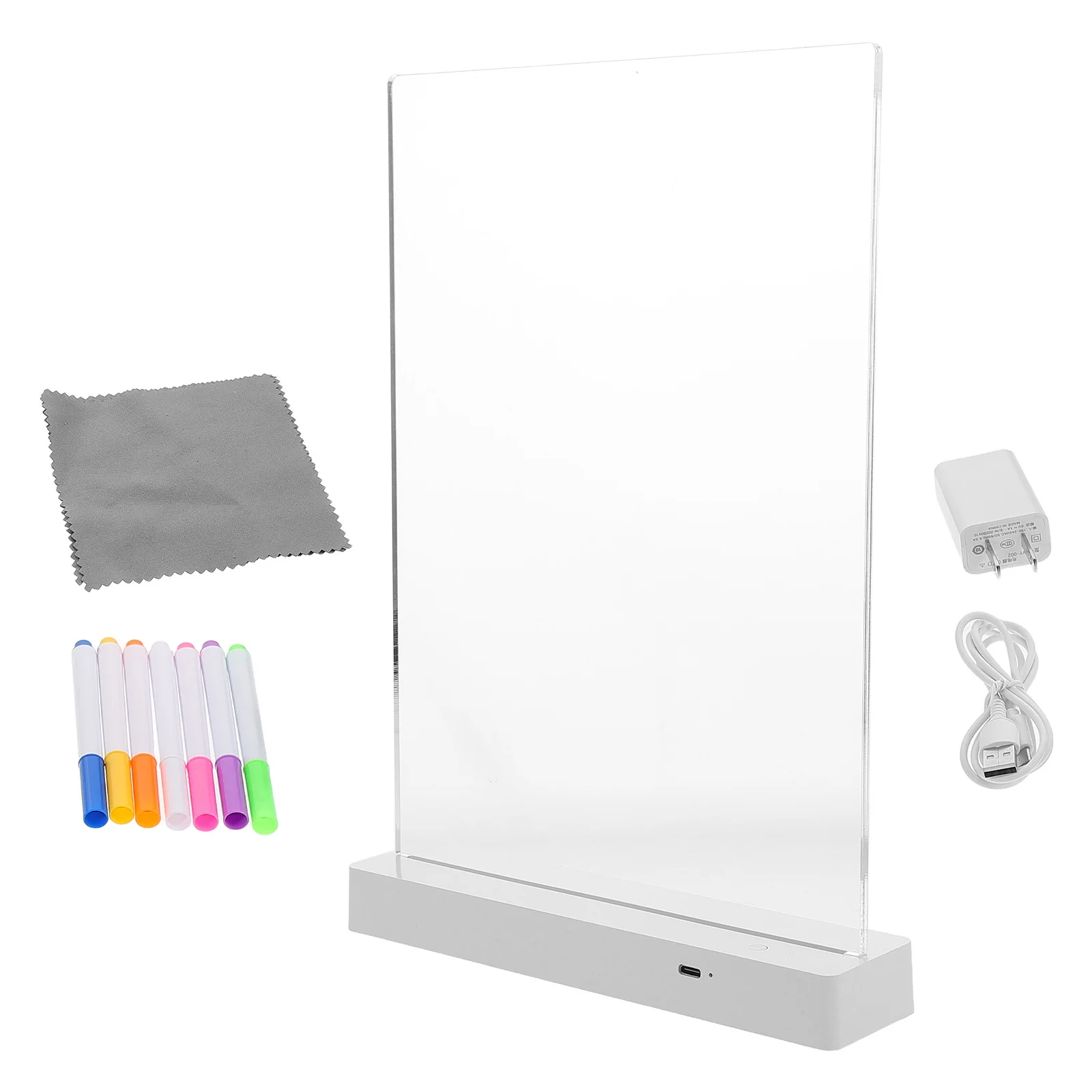 1Set LED Drawing Board Rechargeable Acrylic Light Up Desktop Message Display for Bars Shops Restaurants Lighted Note Display