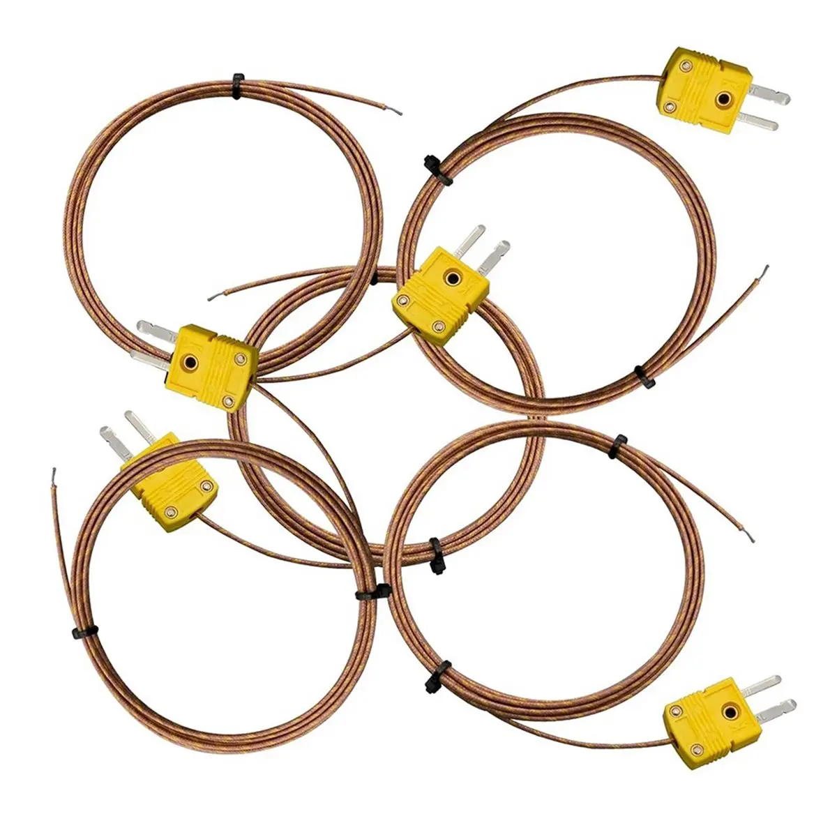 Budget-Friendly-5pcs High Accuracy K Type Mini-Connector Thermocouple Temperature Probe Sensor,1 Meters Long Measure Range -40-4