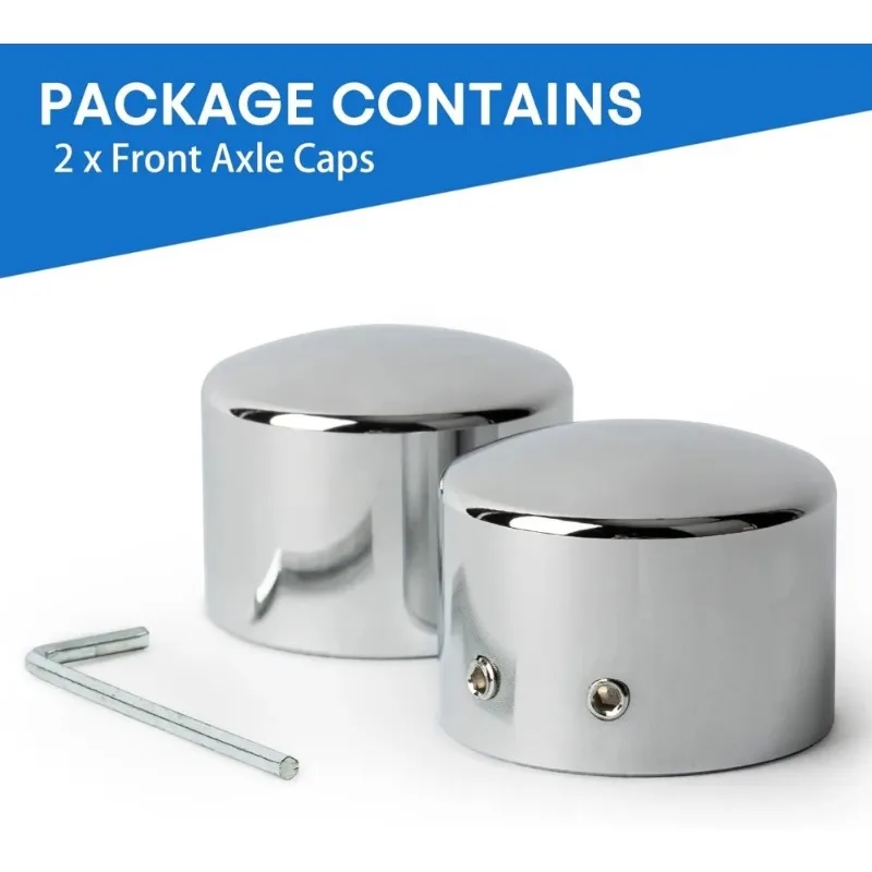 Front Axle Nut Covers  for Harley Softail Sportster Road King Electra Street Glide Chromr/Black 2002-2023 Motorcycle