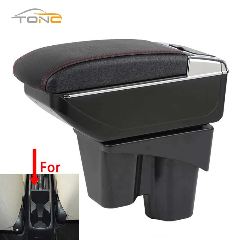 For Honda New City armrest box with cup holder Double layer central Store content Car Armrest box Car accessories