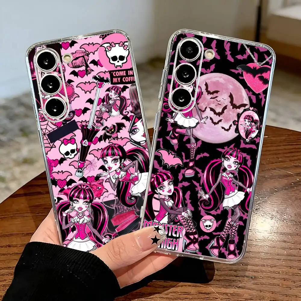 

M-MonsterS Cartoon H-HighS Phone Case For Samsung Galaxy A71,A70,A52,A51,A40,A30 Transparent Cover