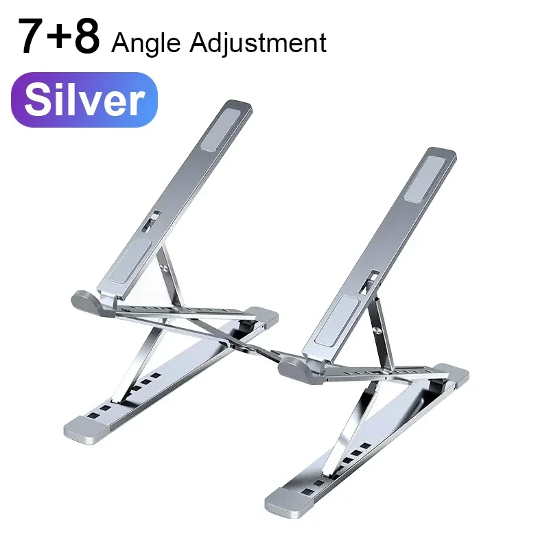 Laptop Stand Aluminum Double Layer Notebook Support Portable 7+8 Adjustable Folding Bracket For Macbook Laptop Accessories Stand