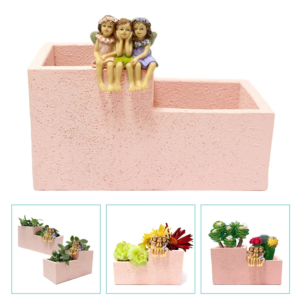 

Multifunctional Resin Pen Holder Simple Design Desktop Organizer Makeup Brush Pot Flower Fairy Decor Resin Brush Pot