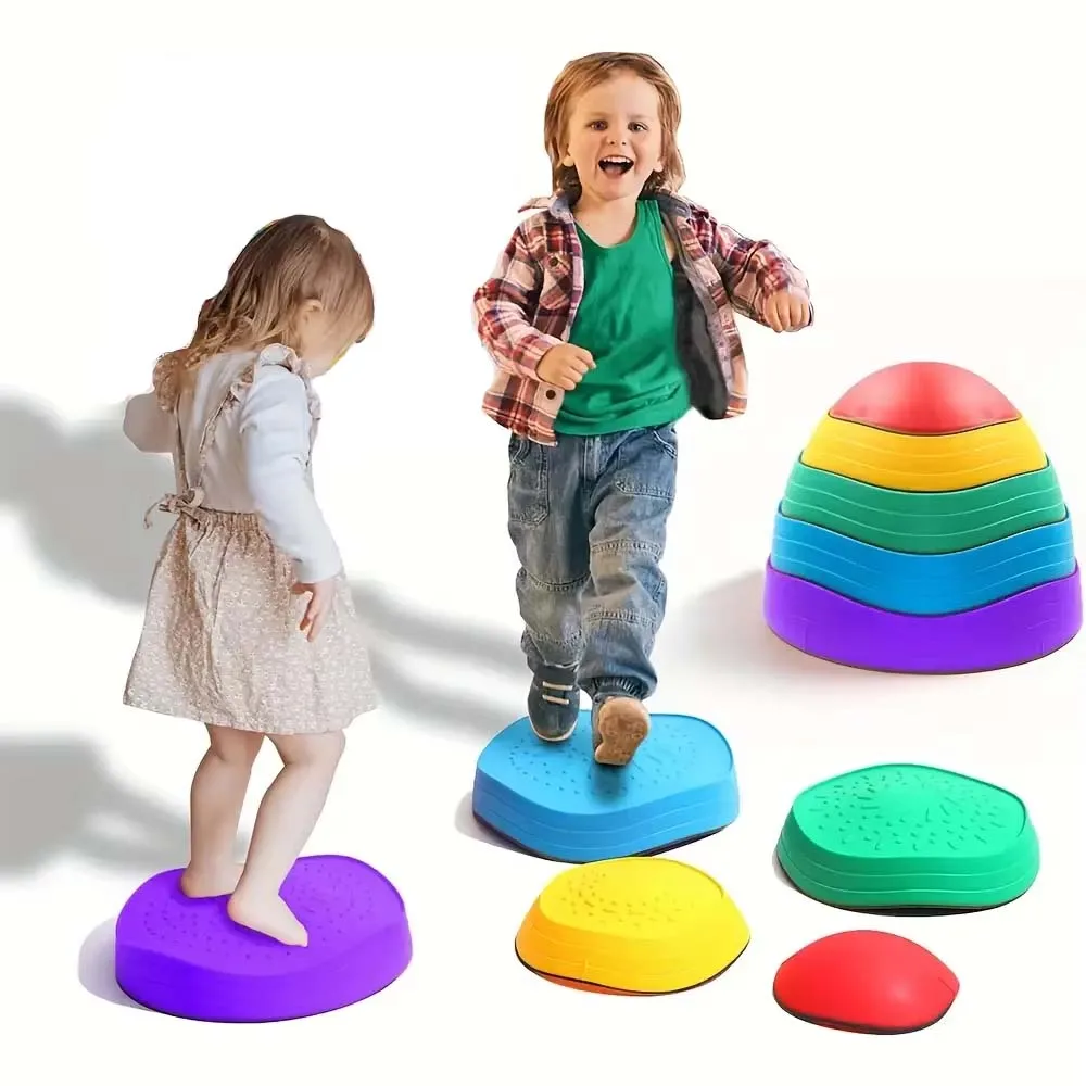 5Pcs/set Balance Stepping Stones Toys Kids Trampling Stone Montessori Toys Tactile Sensing Sports Toys Kids Indoor Outdoor Play