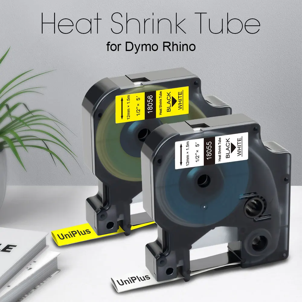 6/9/12/19/24mm Compatible Dymo Heat Shrink Tube Dymo Rhino Tape 18055 18053 for Dymo Label Printer Rhino 4200 5000 6000 5200