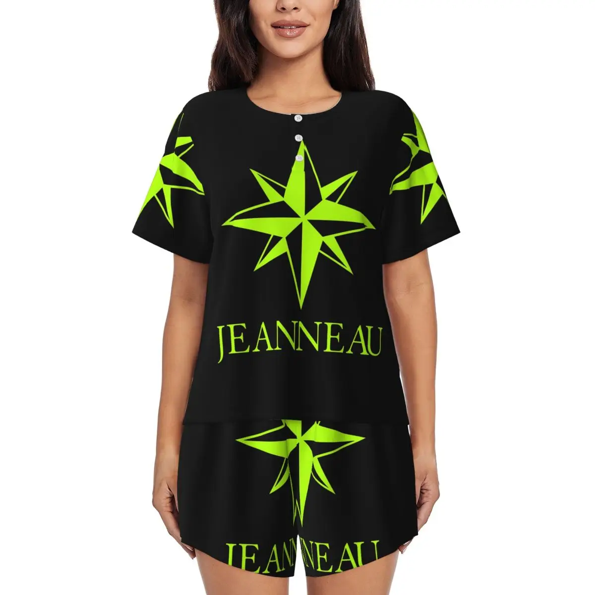 

Jeanneau Yachts Round Neck Short Sleeve Nightgowns for Sleeping Sleepshirts Women Loose Pajama Set Short Pants