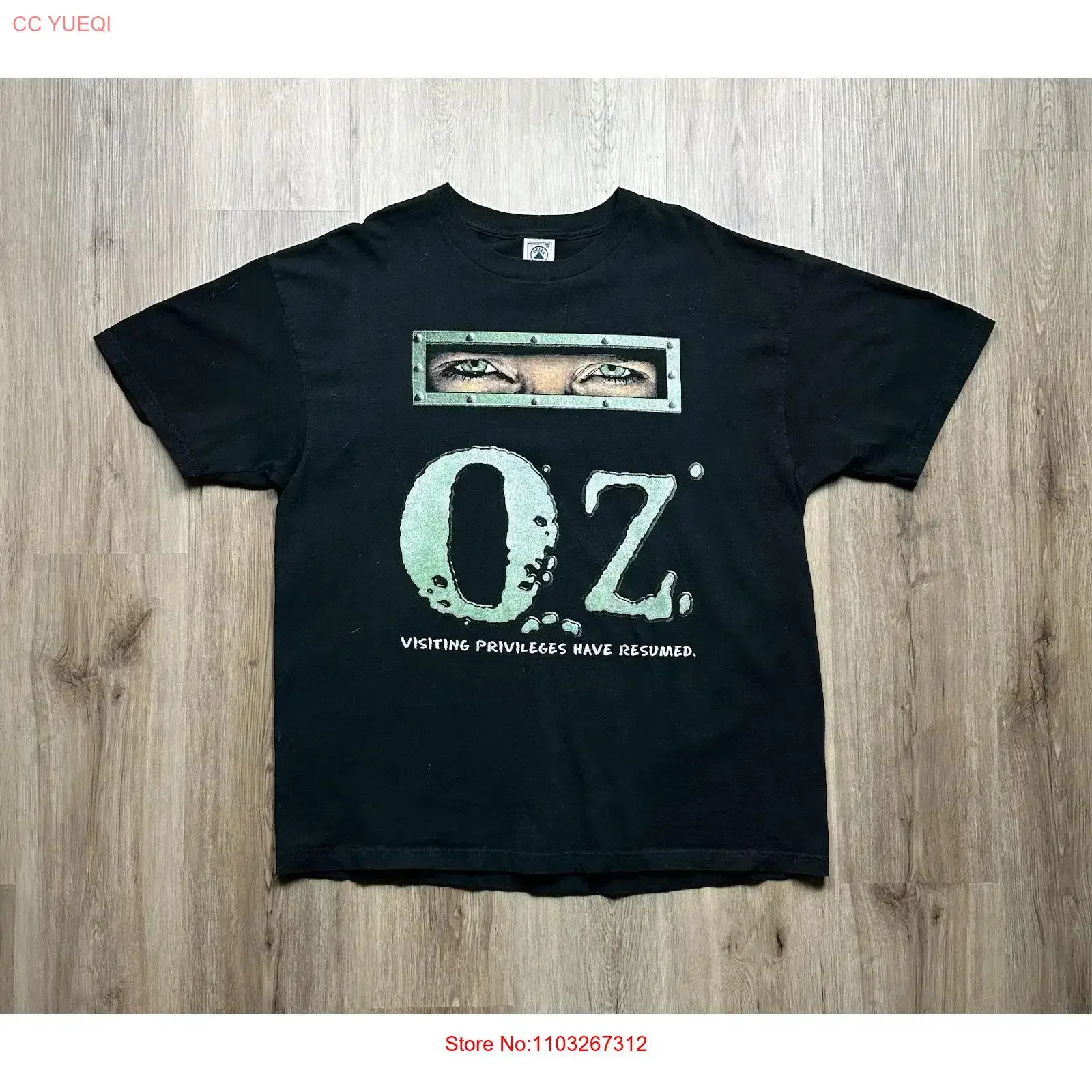 Oz hbo série masculina vintage prisão filme promo preto t camisa 1990 xl vintage lavado homme elegante versátil casual confortável