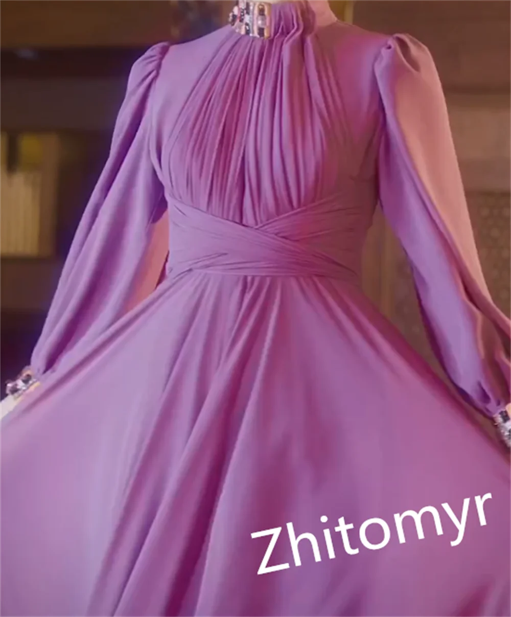 Ball Exquisite High Quality Collar A-line Anke Length Party Dresses Draped Rhinestone Evening Vestidos De Fiesta