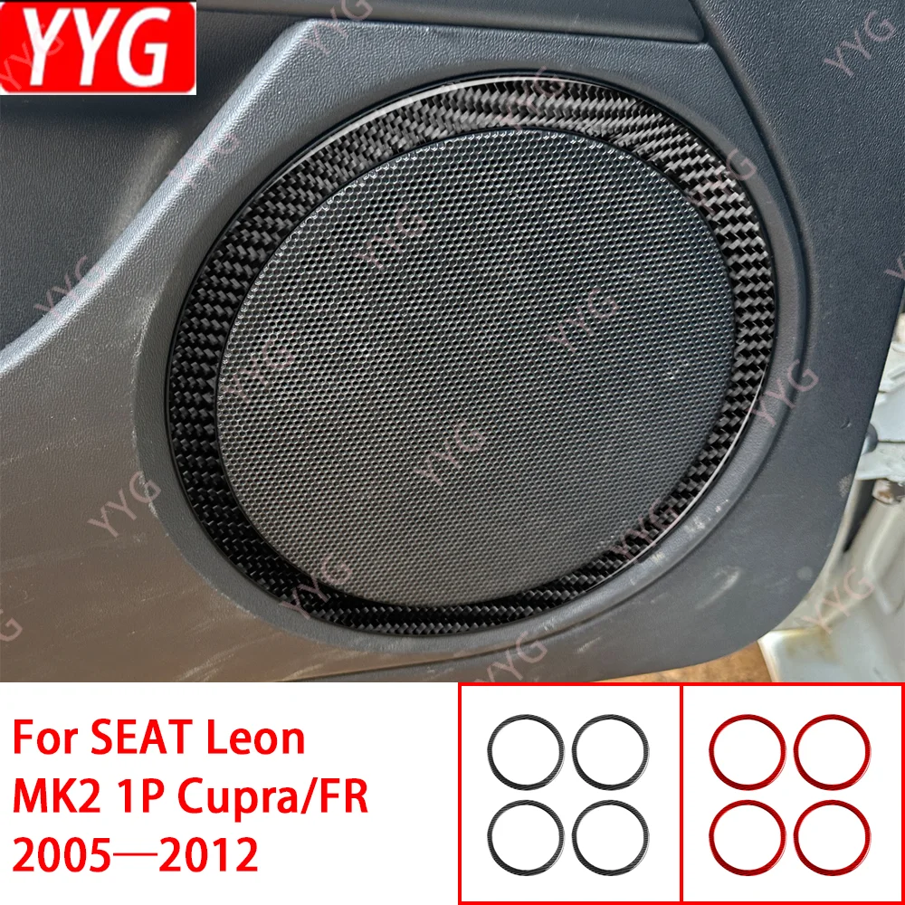 

For SEAT Leon MK2 1P Cupra FR 2005—2012 Door Horn Speaker Panel Interior Cover Trim / 3K Carbon Fiber+Resin / 3mm Antiscratch