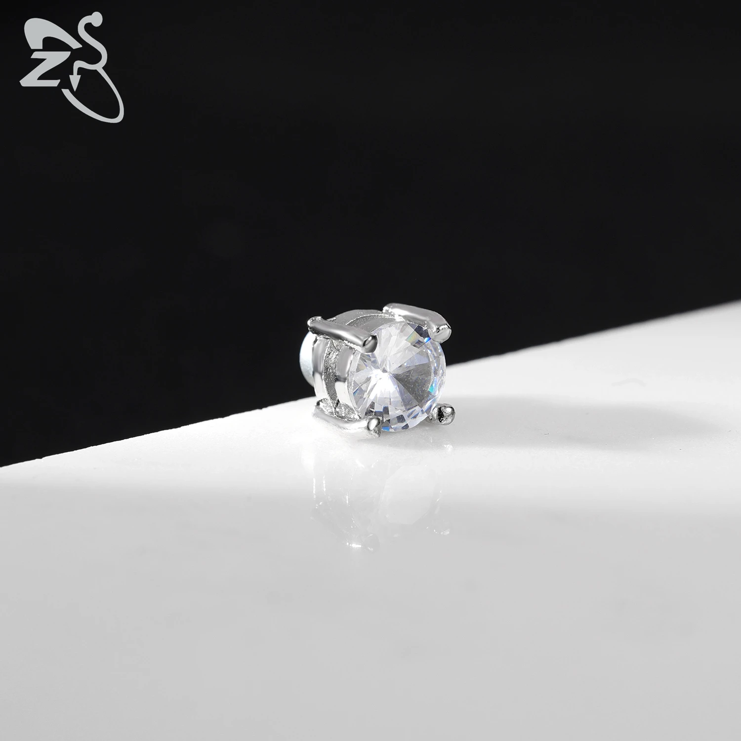 ZS 1 Stück magnetische Clip-on-Ohrringe, Stern-Herzform, CZ-Kristall-Ohrclip, kein Piercing, Ohrstecker, kein durchbohrter Ohrring-Schmuck, 4–8 mm – Detail 16
