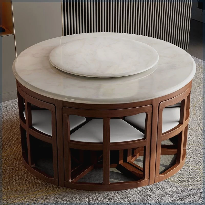 

Модный обеденный стол и стул, сочетание домашнего небольшого квартиры, мраморный обеденный стол, индукционная плита, складная каменная плита