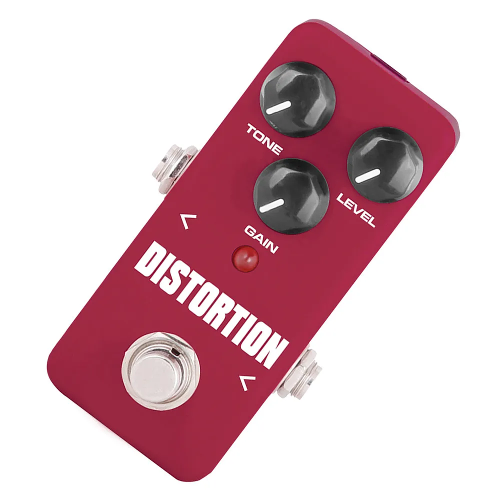 

Мини-педаль эффектов дисторшн для гитары, темно-красная, портативная, двухступенчатая, в алюминиевом корпусе, с функцией True Bypass