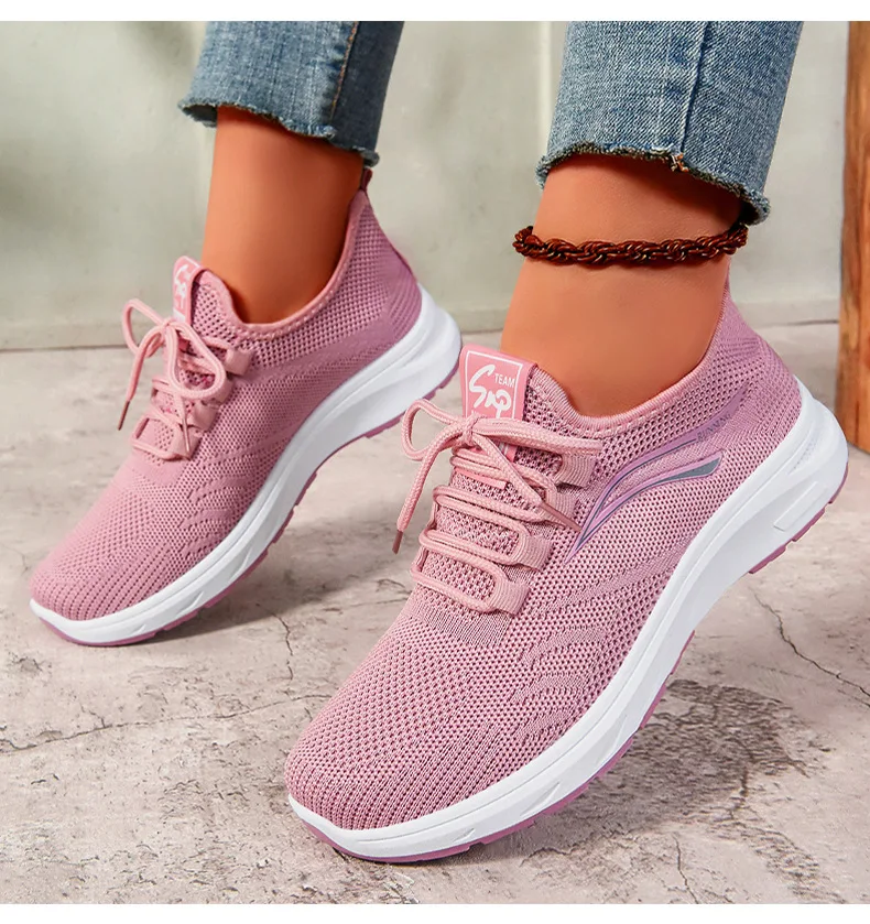 Comfortable Mesh Women Sport Walking Shoes Purple Pink Female Athletic Trainers Cheap Outdoor Lady Running Sport Shoes