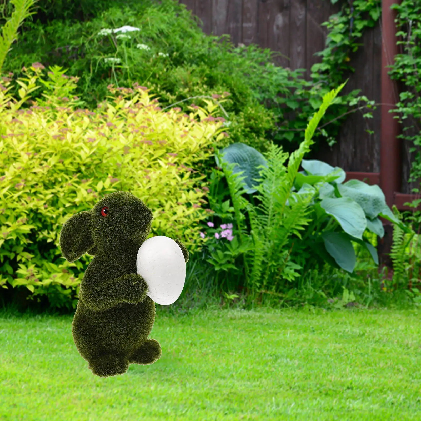 

Sturdy Lifelike Moss Rabbit Statue Ideal Easter Bunny Decor New Year Festival Home Office Desk Shelf Garden Lawn Patio Miniature