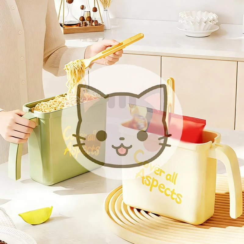 

1 Set No Wash Reusable Ramen Bowl Korean Style Lazy Instant Noodle Bowl High Temperature Resistant Convenient Noodle Container