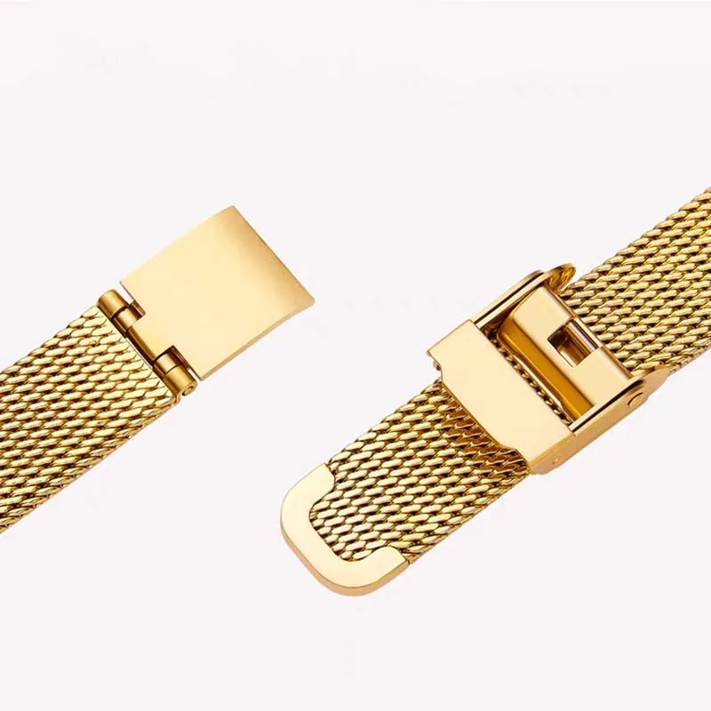 Watch accessories 10-22mm compatible for DW steel watch band men's and women's metal ultra-thin fine steel Woven net Milan strap