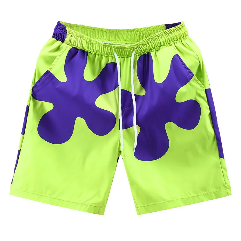 High Quality Men's  Summer Beach Shorts Fashion Green Short Pants Bermuda 2025 Harajuku Men Elastic Waist Shorts Streetwear