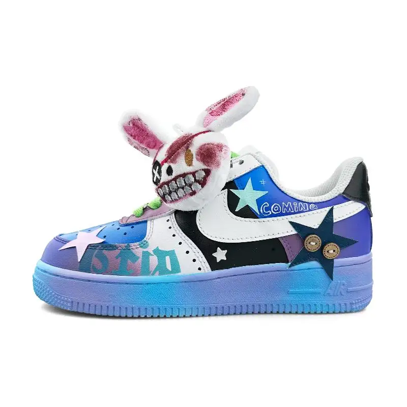 

[На заказ Blue Rabbit E] Nike Air Force 1, низкие противоскользящие износостойкие низкие туфли для скейтборда, женские винтажные туфли
