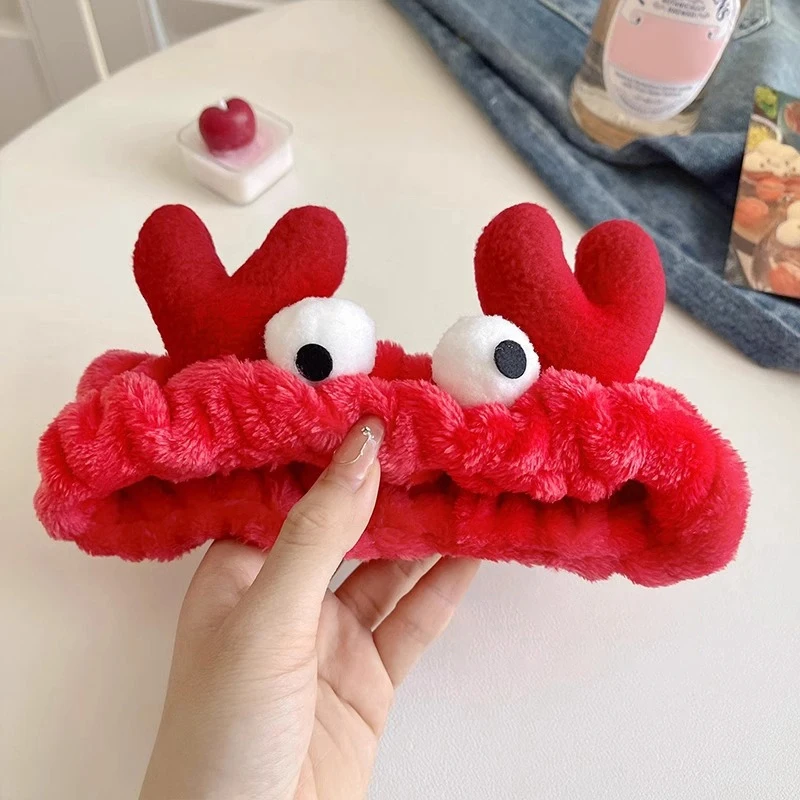 Soft Wash Face Hairbands Headband Women Cartoon Kawaii Plush Elastic Hair Bands Hair Accessories Girls Sweet Cute Headwear