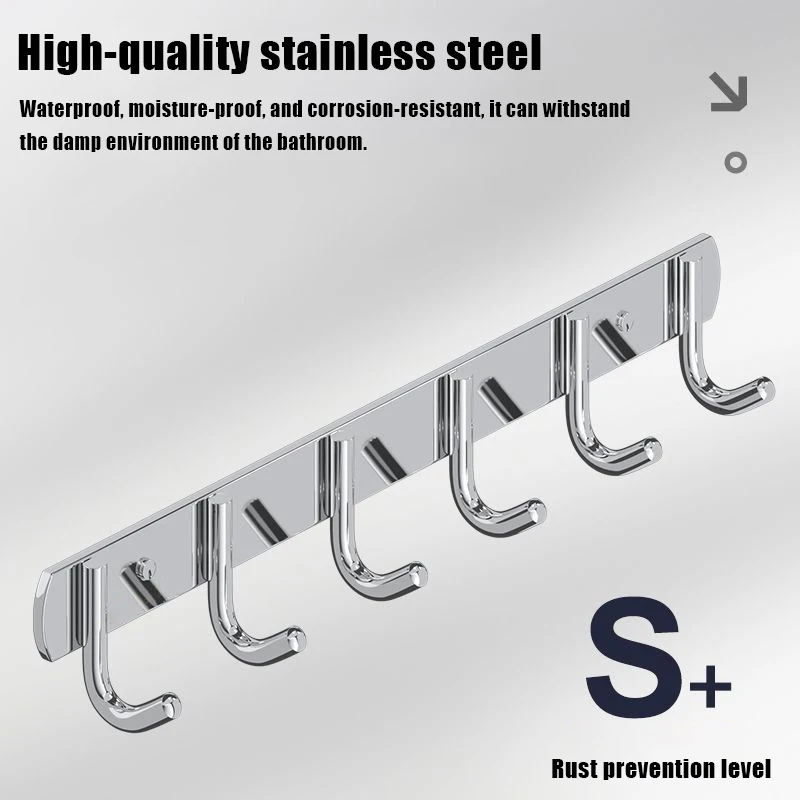 

❤️ Stainless Steel No-Drill Bathroom Strong Adhesive Clothes Hanger Hook
