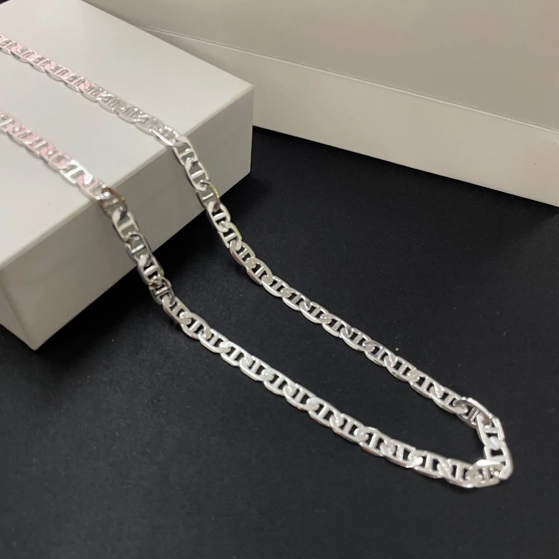 Hot luxury 40-60cm 925 Sterling Silver Necklace for women men originality classic 6MM gorgeous fashion wedding party jewelry