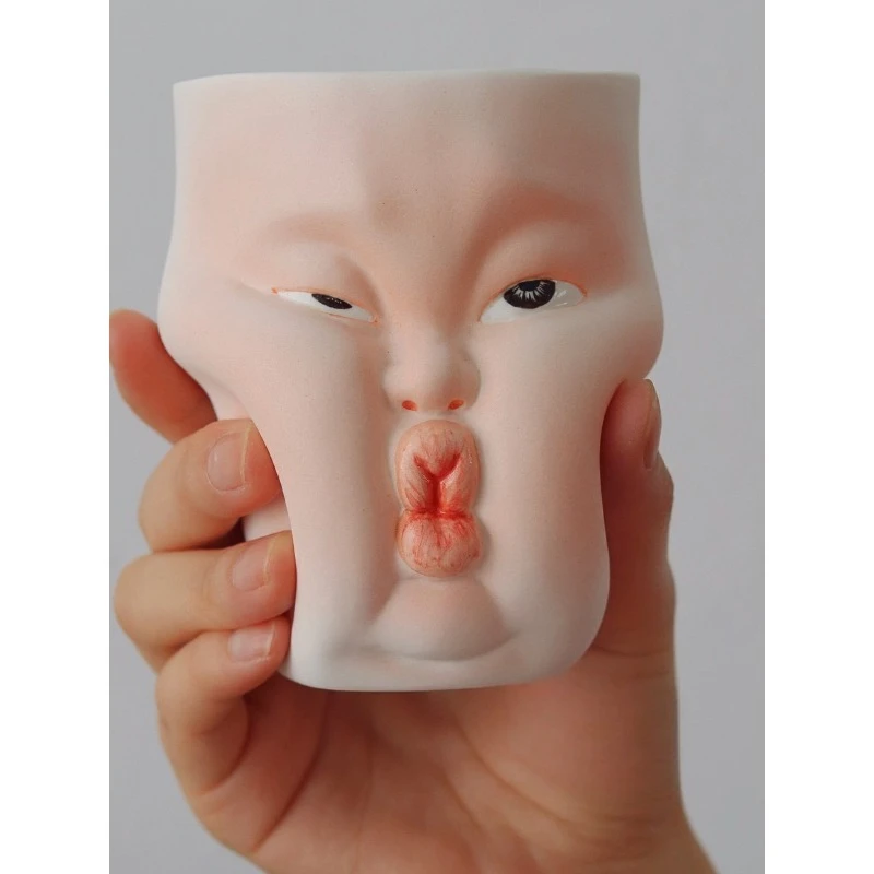 

Interactive Series "Pinch" - Frosted Handmade Ceramic Cup