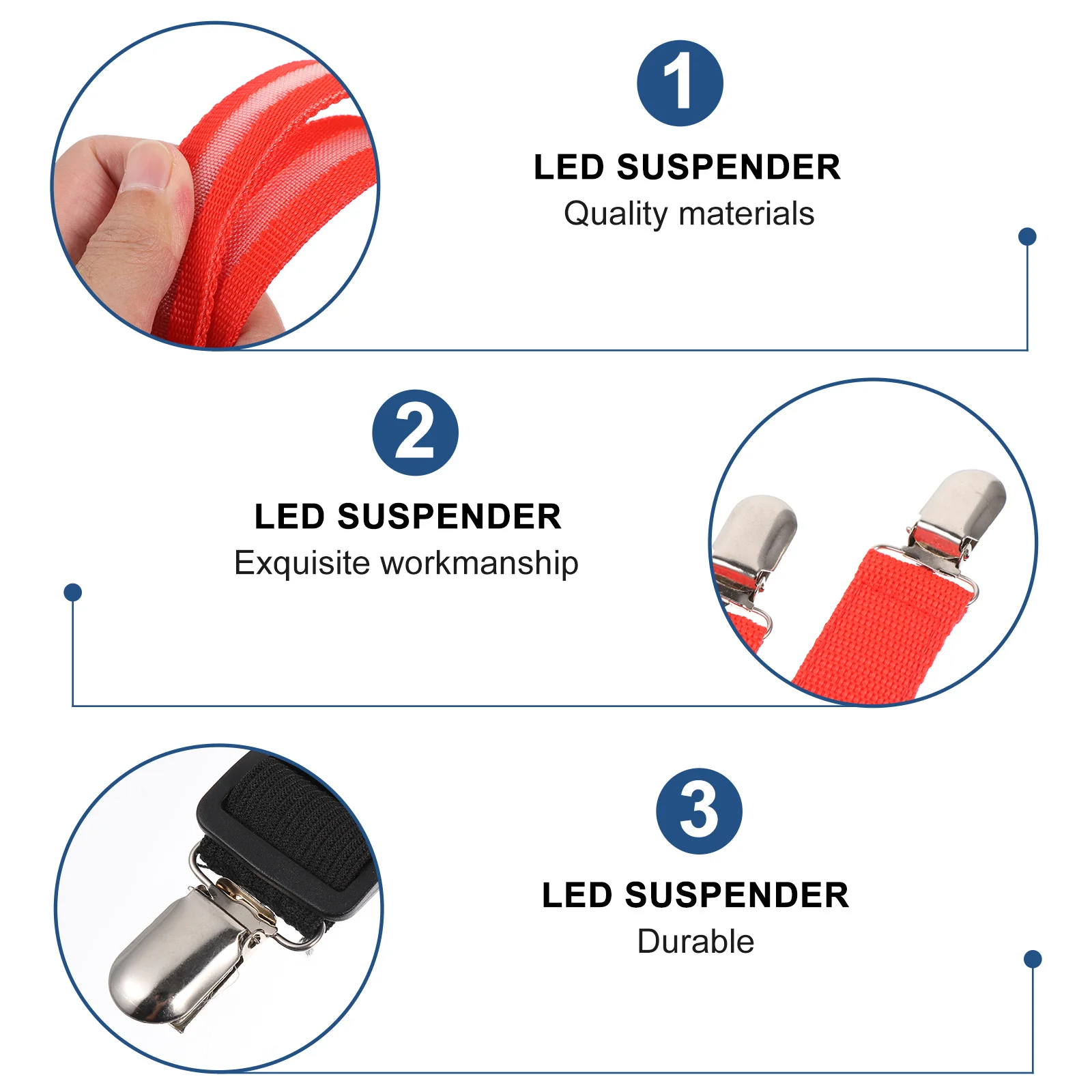 

Регулируемые светодиодные светящиеся подтяжки, 3 режима, аксессуар для костюма ночной видимости для вечеринок, выступлений, модных шоу, езды на велосипеде