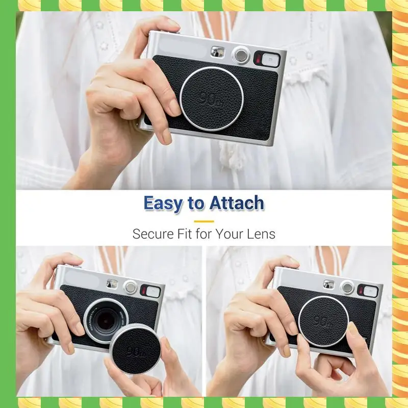 

AB53 Retro Leather Lens Cap Anti-Scratches Aluminum Mini Evo Lens Cap Dustproof Lens Cap Cover Protector