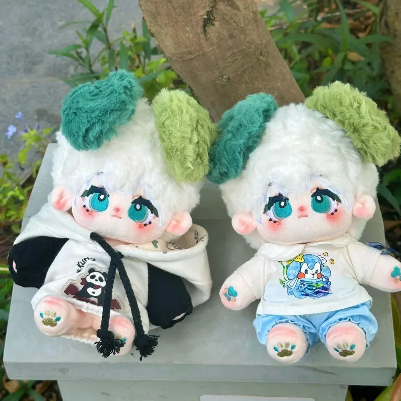 

20cm Monster Green dog Ears Ice Cream White Hair Stuffed Plush Doll Puppy Plushies Cotton Anime Plush Doll Humanoid Pillow Toys