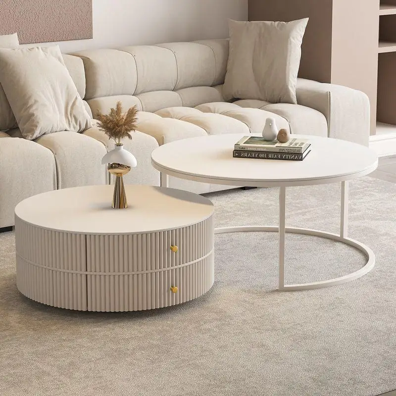 Modern Luxury White Marble Countertops Bedroom Side Table Gold Metal Nordic Nested Coffee Table Living Room Furniture Stone