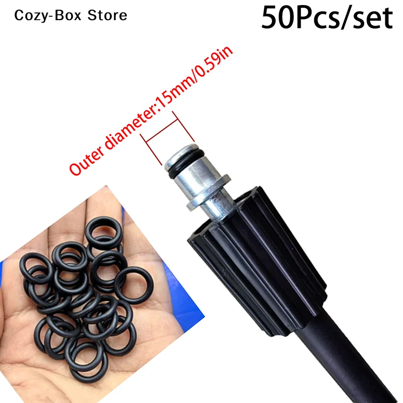 [ZY]50Pcs High Pressure Water  Cleaning Outlet O-ring Rubber Ring Black Car Wash Machine Accessories Car Beauty Water  Accesso