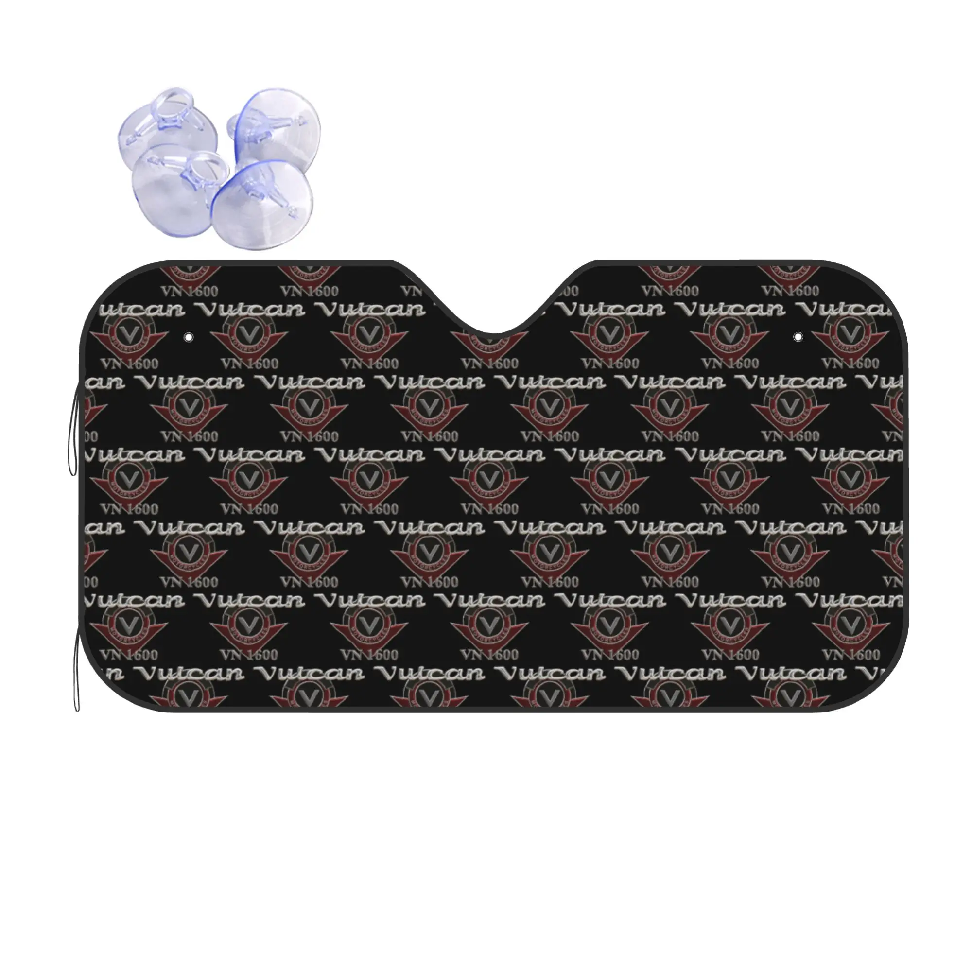 Vulcans Motorcyle VN 1600 Logo Car Front Windshield Sun Visor Heat Insulation  UV Protection Portable Aluminum Foil Auto Visor