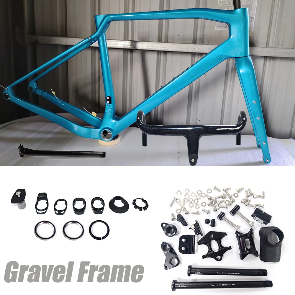 

Internal Cable Gravel Bike Frame with Internal Wiring Handlebar, Customized Color Gravel Frame