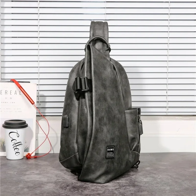 Bolso de pecho para hombre, bolso de hombro tipo bandolera multifunción, mochila de viaje de gran capacidad para hombre, bolso con carga USB