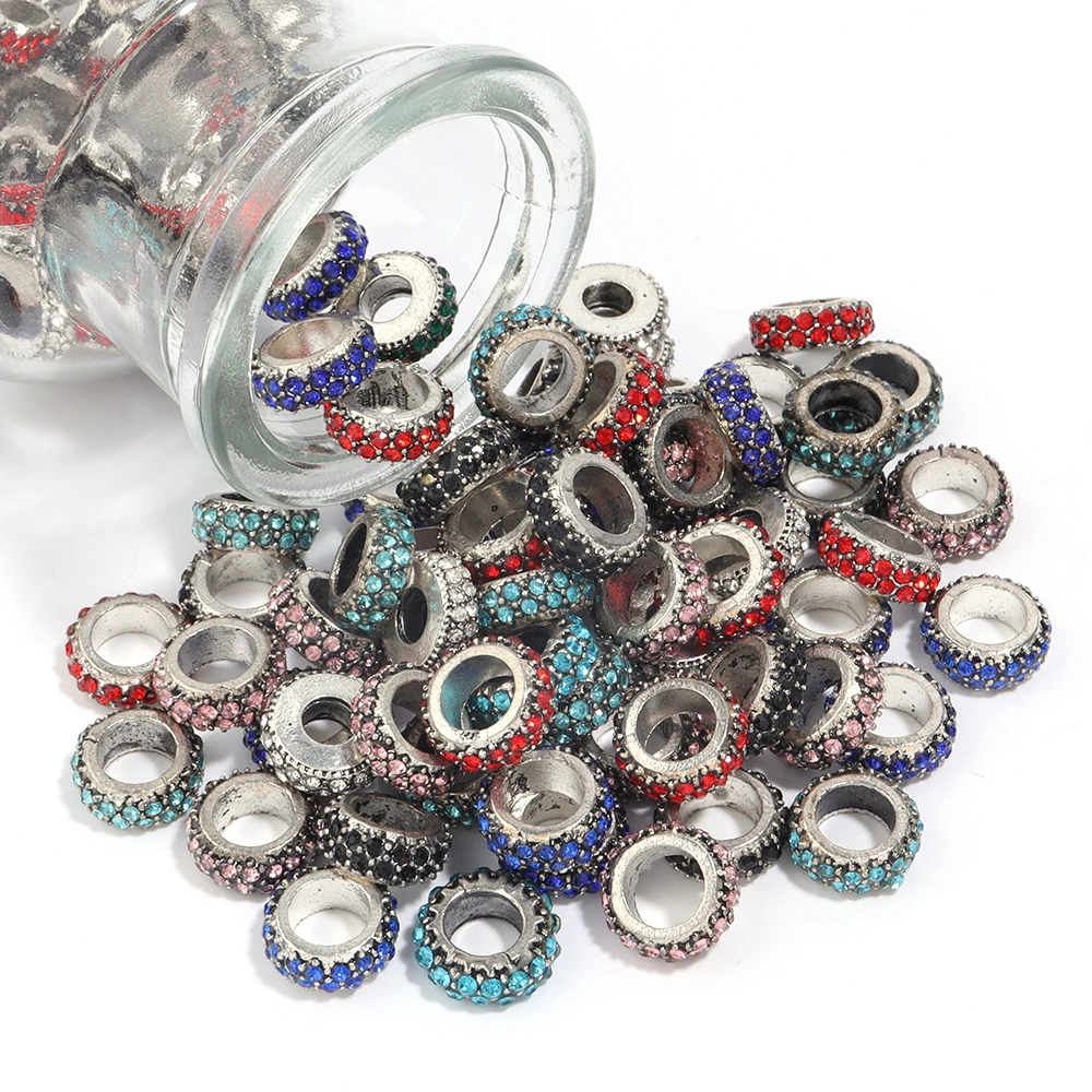 5-10Pcs/Lot Dia 11.5mm Metal Crystal Beads Rhinestone Rondelle Spacer Beads For Jewelry Making Bracelet Necklace DIY Accessories image 5