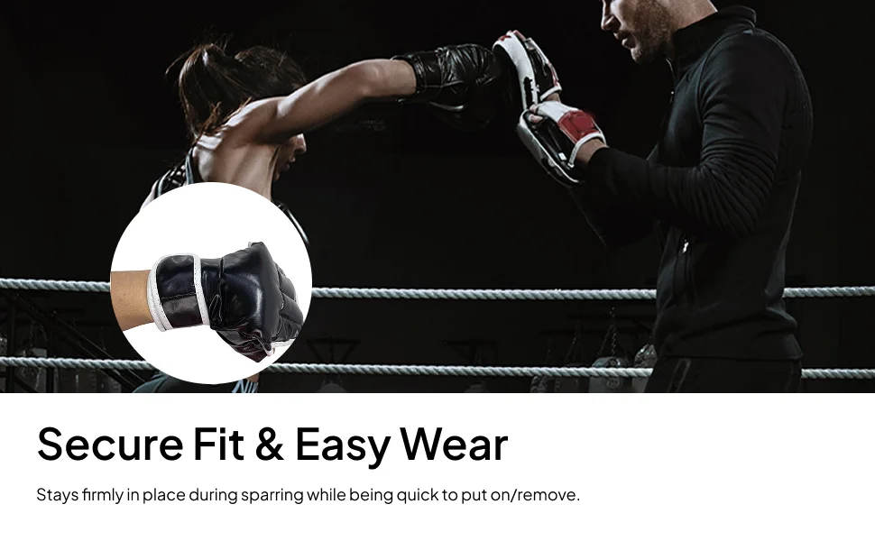 2x قفازات ملاكمة نصف اصبع خفيفة الوزن مفتوحة النخيل حامي اللكم قفازات ل الملاكمة الملاكمة التايلاندية الكاراتيه القتال Mma تجريب