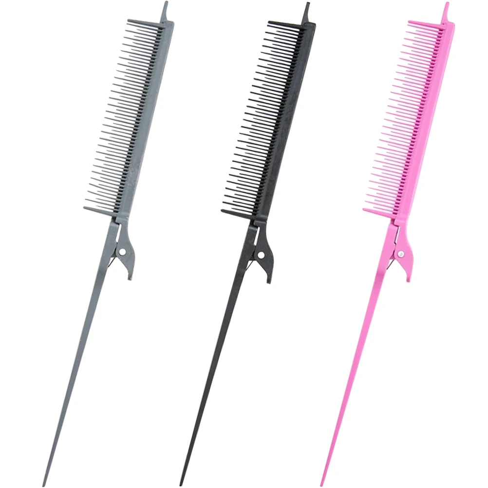 

3pcs Rat Tail Combs Fine Tooth Hair Comb For Styling Sectioning Salon Use Detangling Teasing Comb Professional Carbon Scalp