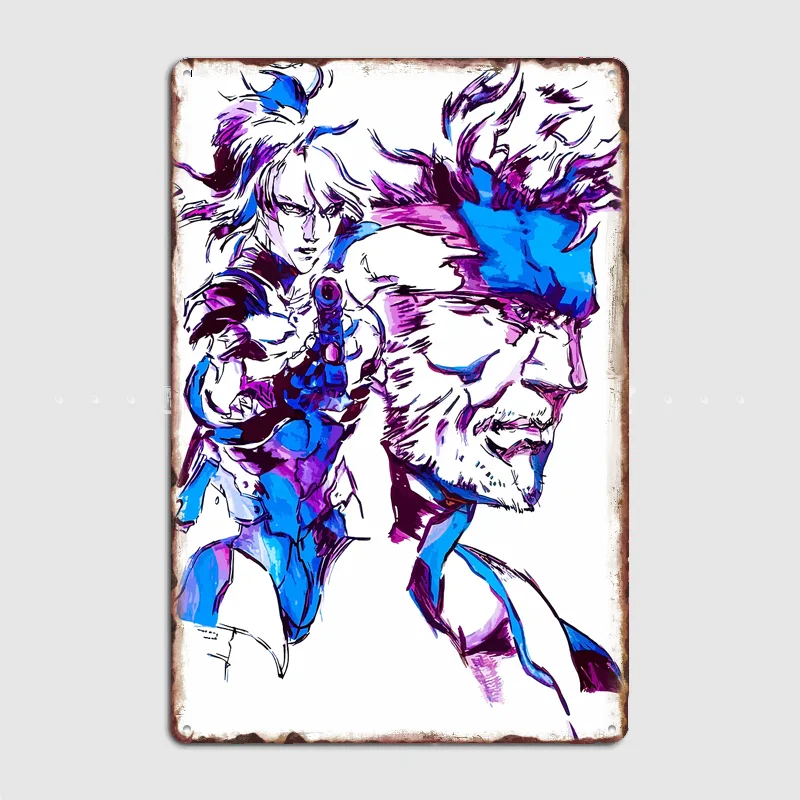 Metal Gear Solid: Liquid and Solid Poster Metal Sign Custom Bedroom Room Decor Home Wall Decor Posters Indoor Wall Decoration