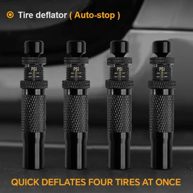 Easy Pressure Adjustment With 4Piece Tire Air Release Valves, Adjustable for Vehicles Motorcycle Offroading Adventures