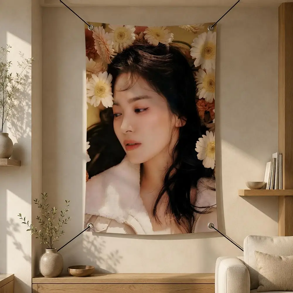 Actress S-Song Hye Kyo Flags Flag Banner Wall Hanging for Bedroom Dorm Room Home Bar Party Indoor Outdoor Wall Decor