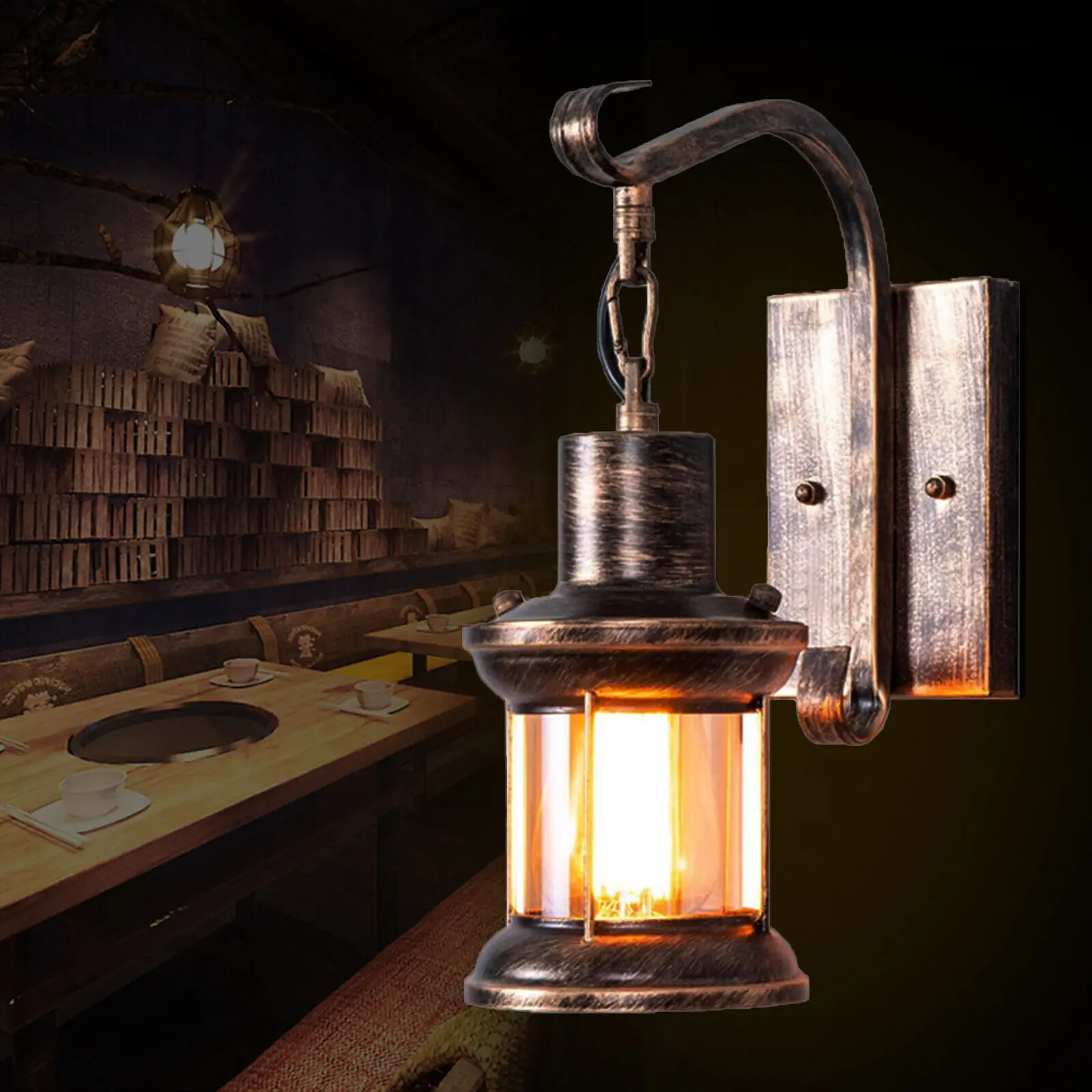 Industrial Antique Sconce Lamp Retro Wall Light Garden Porch Fixture 220V Indoor Loft