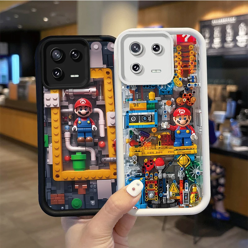 Super M-Mario Bros Cartoon Phone Case for XiaoMi 14 13 12 11T Pro 13 12 11 Lite Poco F6 F5 X5 X3 Pro FE Silicone Dustproof Cover