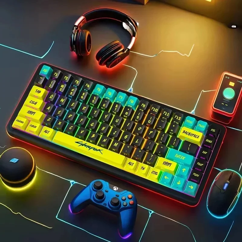 New 129 Keys Cyberpunk Keycap Cherry Profile Side Engraved Translucent Keycaps Pbt Custom Adapted Wooting Key Caps