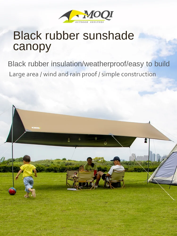 

Mozaki Sky Curtain Black Rubber Tent Outdoor Picnic Sunshade Camping for Multiple People Sunny and Rainy Universal Rainproof